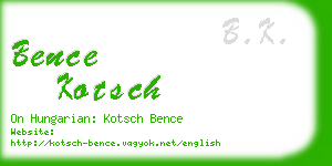 bence kotsch business card
